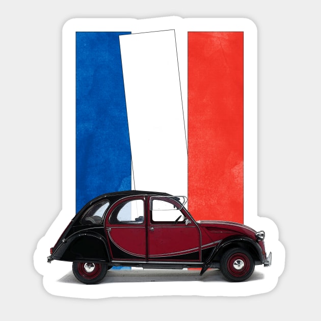 Deux Chevaux Sticker by mvommen